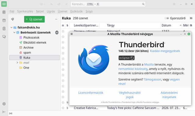 Thunderbird levelező